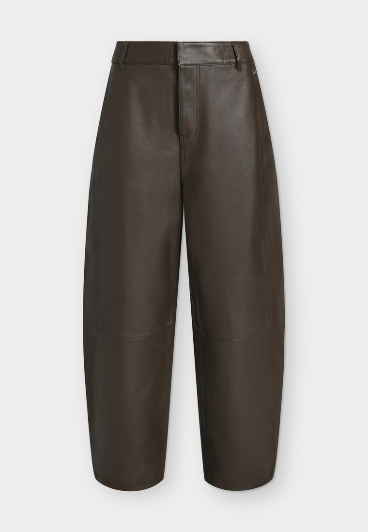 Barrel Leather Pant Black