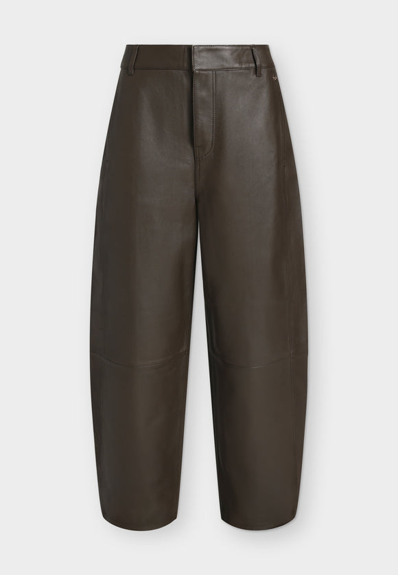 Barrel Leather Pant Black