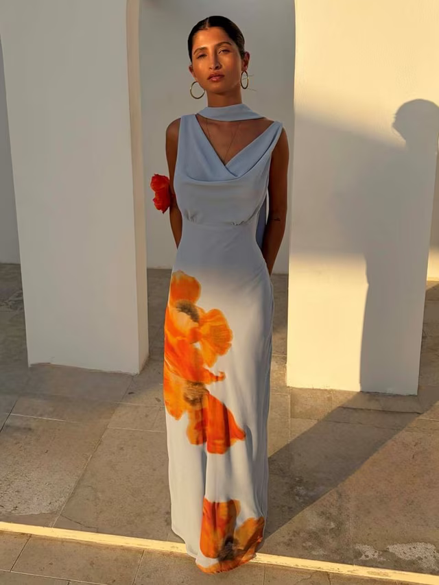 Ice Blue Floral Sophie Dress