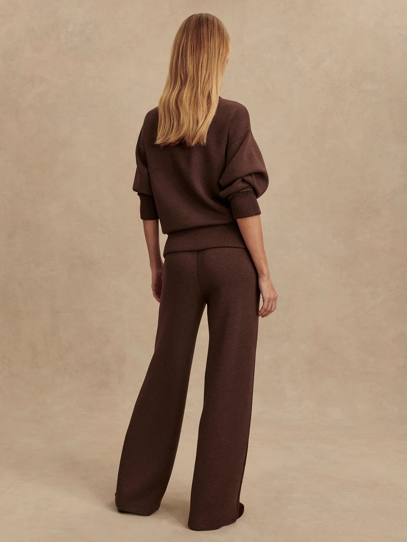 The Wide Leg Pant 30" Coffee Bean Marl