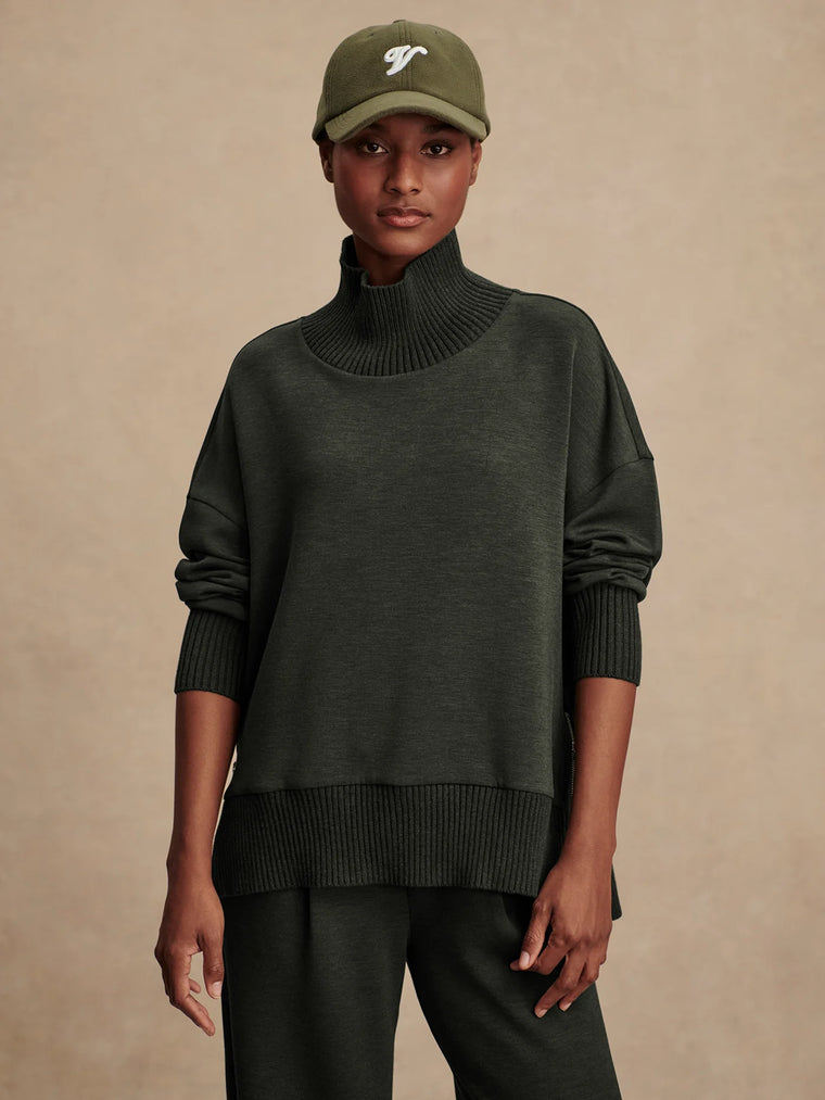 Varley Barker High Neck Sweat Olive Marl