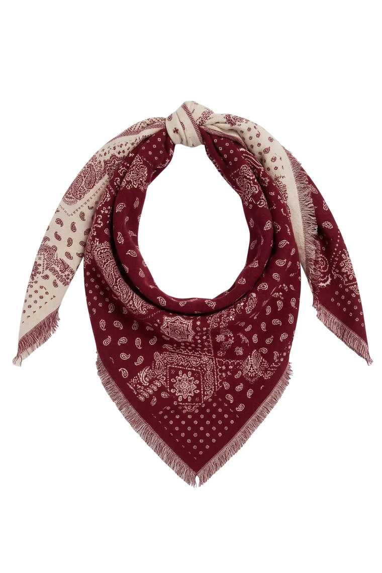 Large Triangle Scarf Deep Red