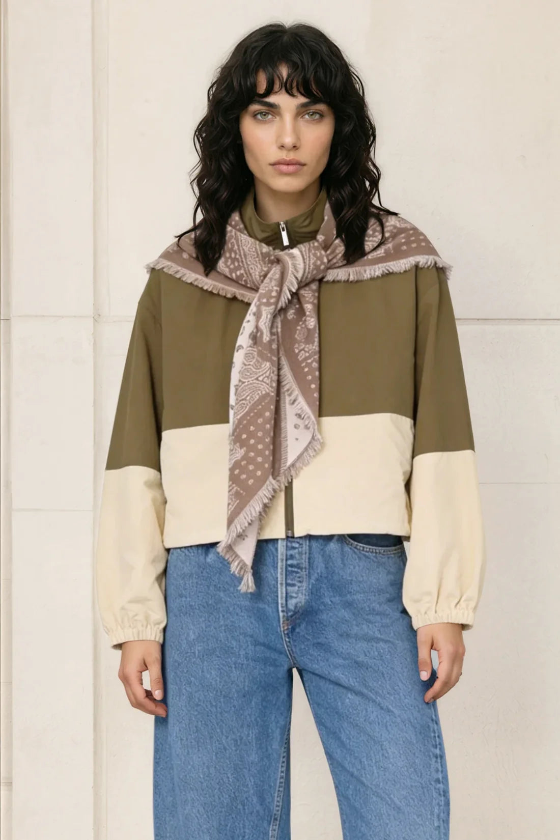 Large Taupe Triangle Scarf
