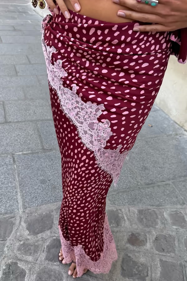 Burgundy Deer Maeva Skirt