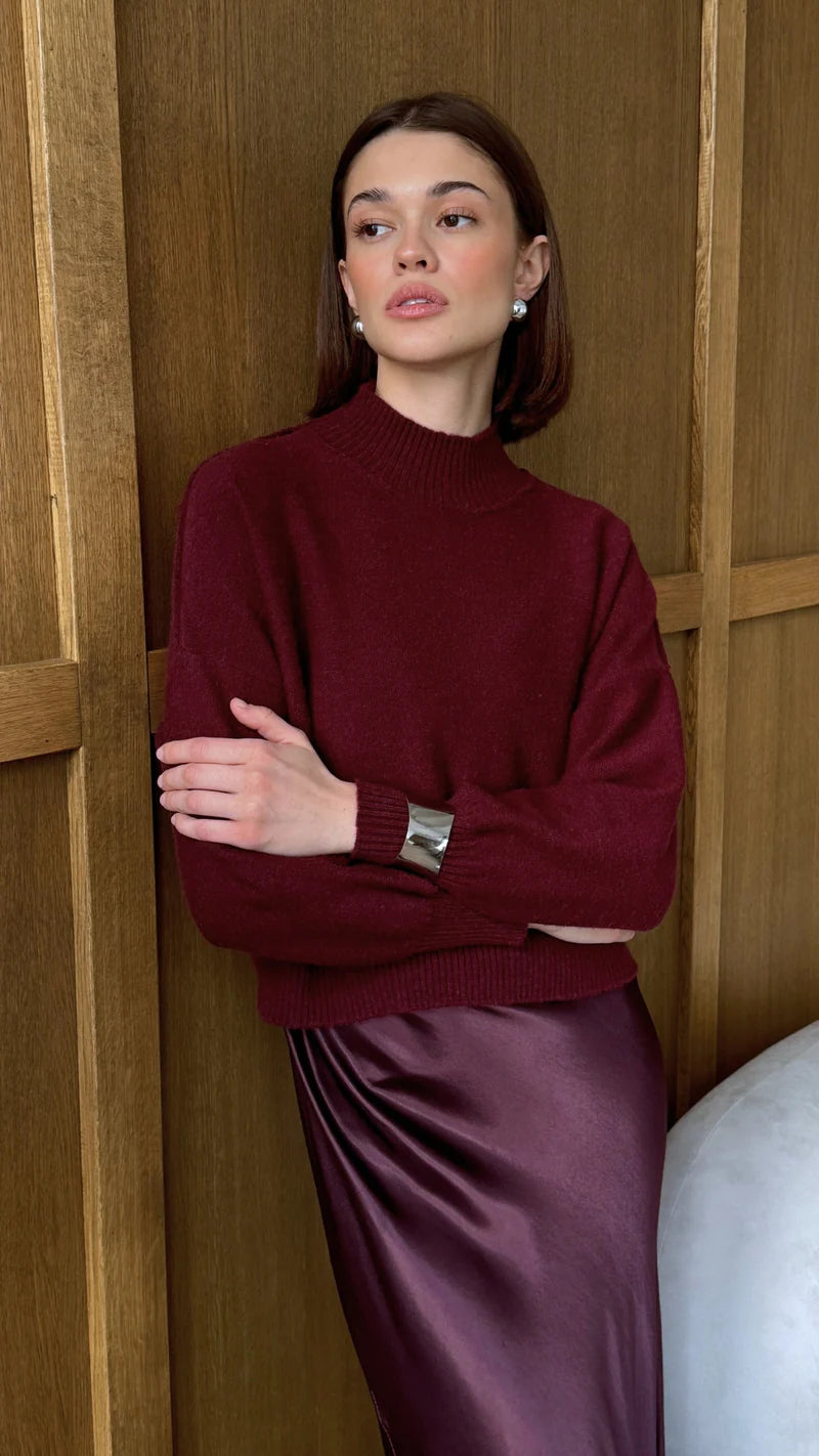 Charli Lottie Sweater Burgundy