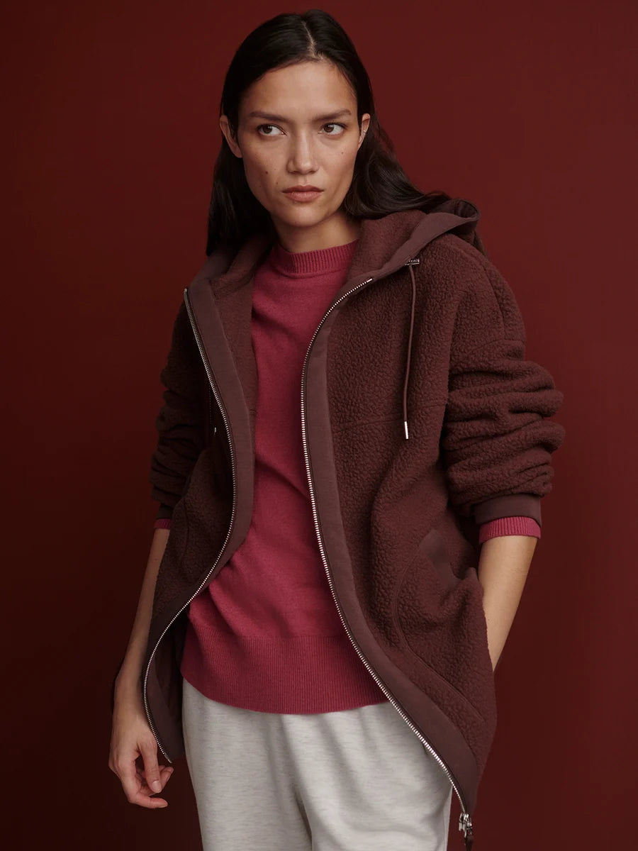 Fey Relaxed Fleece Mahogany