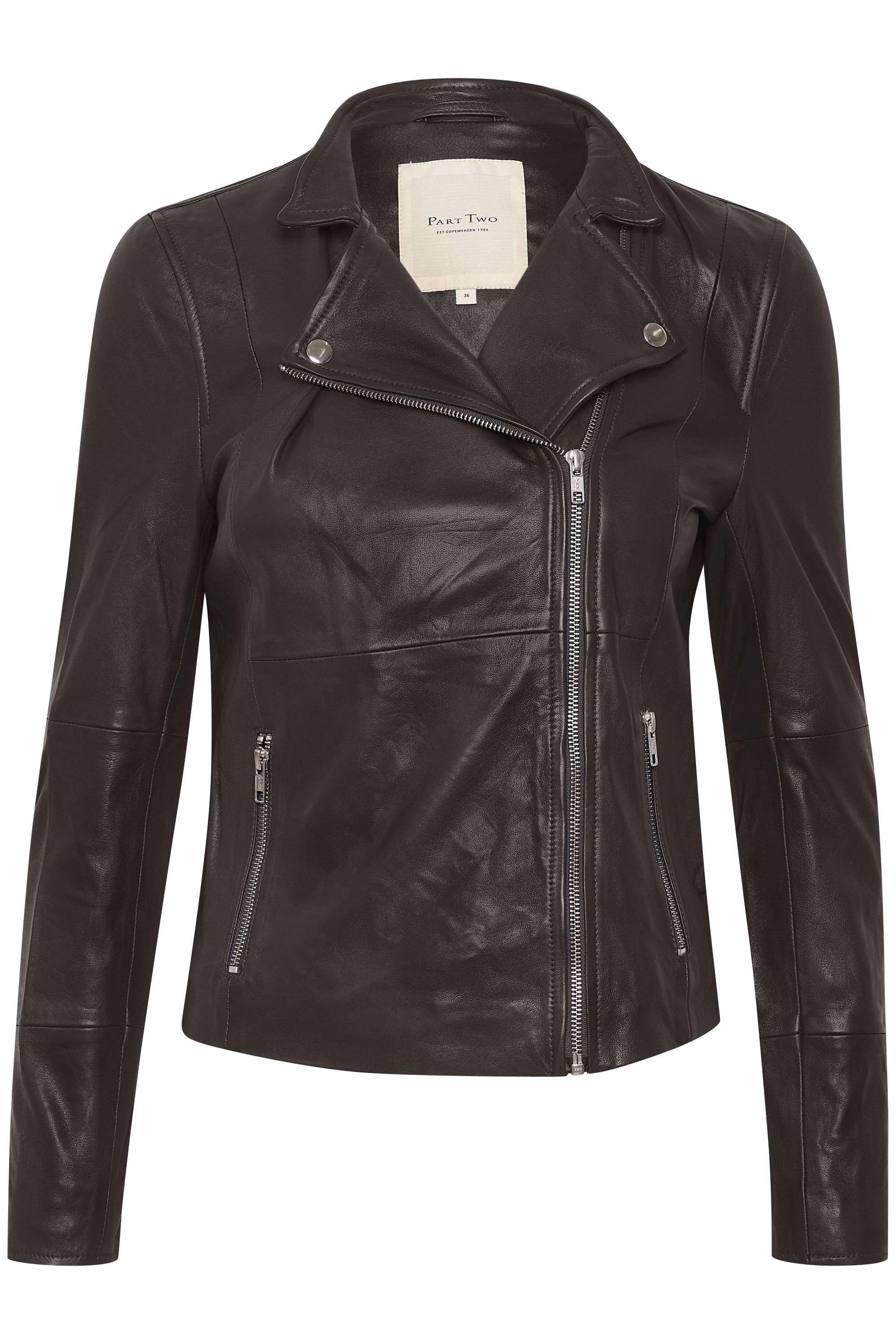 Frances Leather Jacket Mole Brown