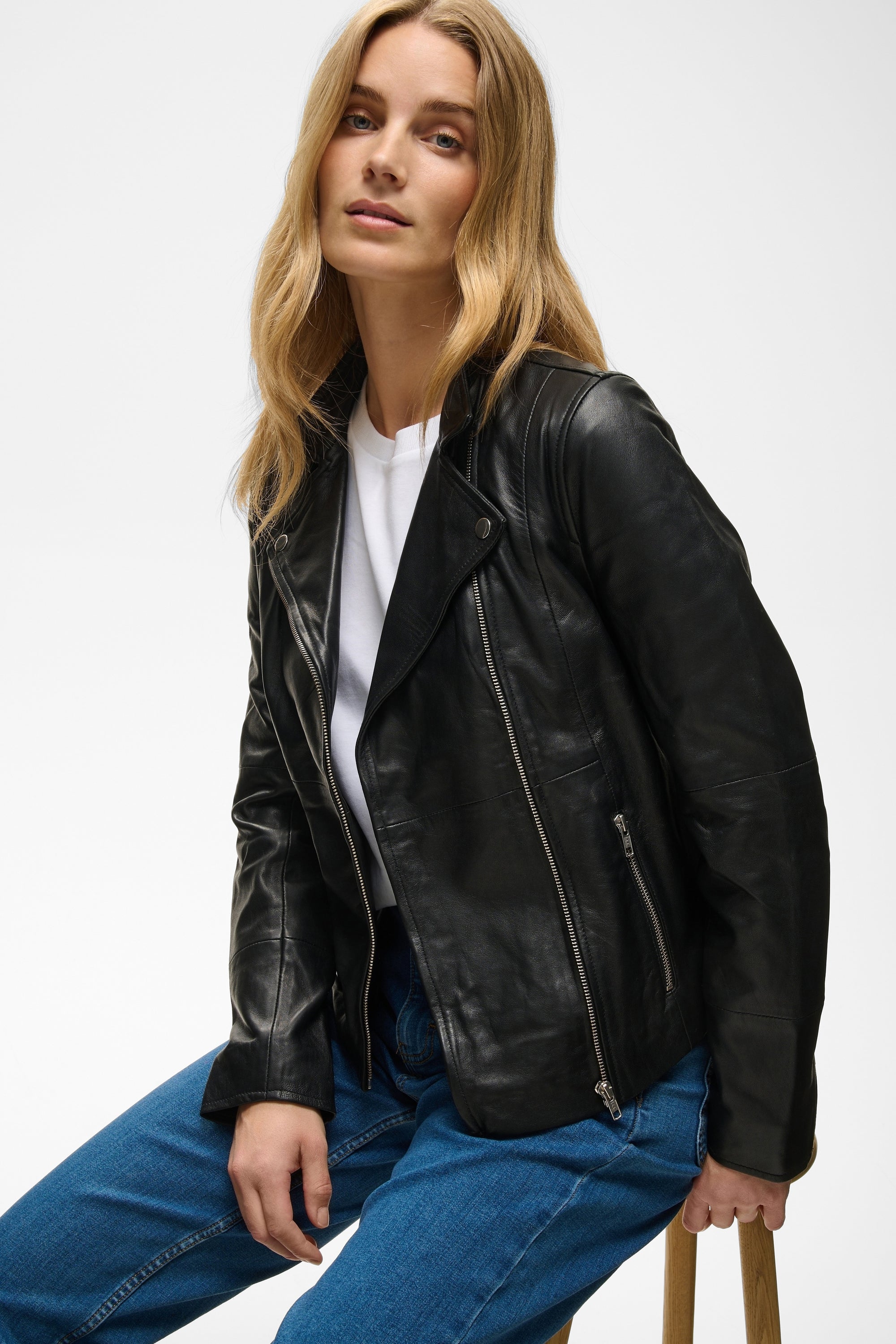 Frances Leather Jacket Mole Brown