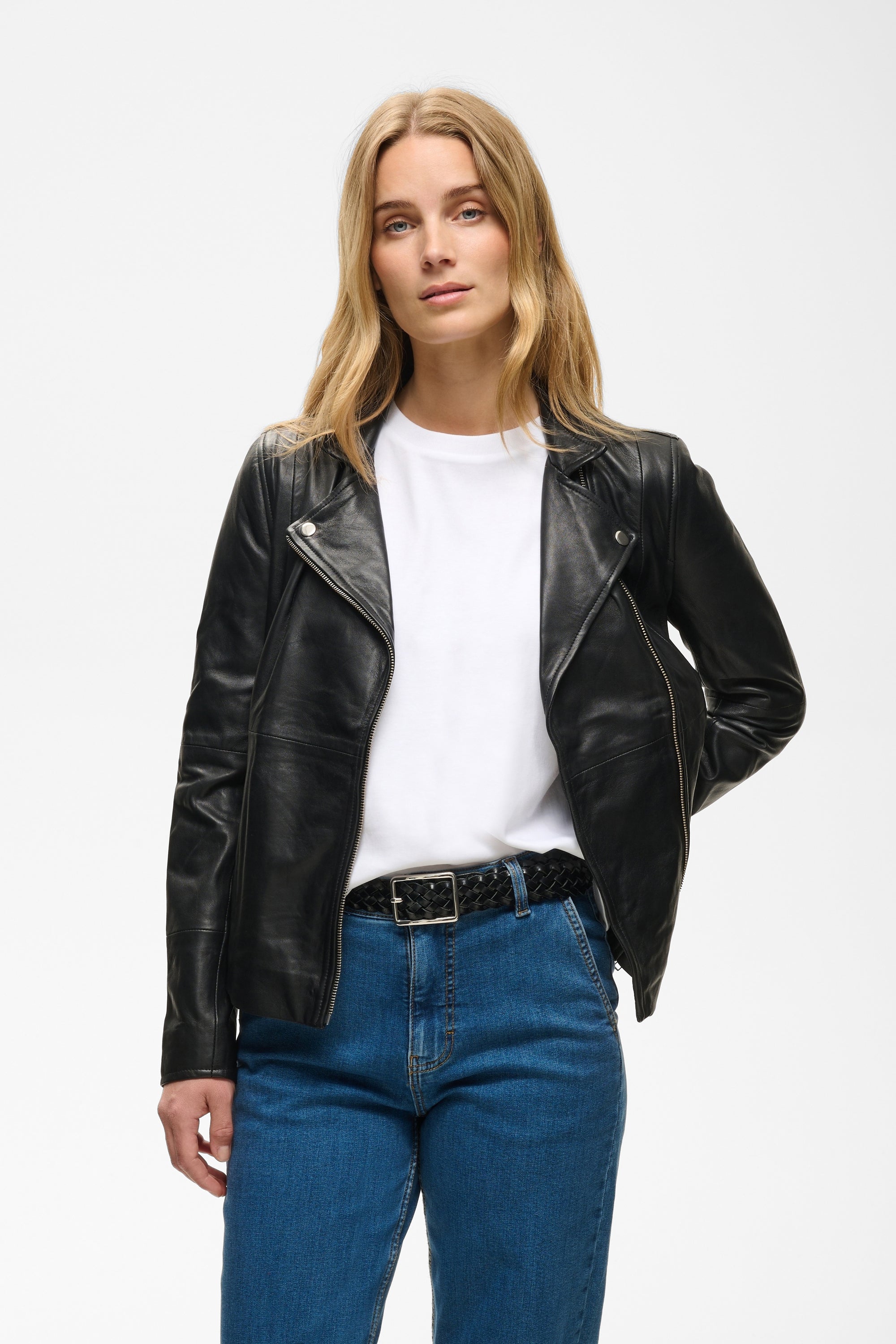 Frances Leather Jacket Mole Brown