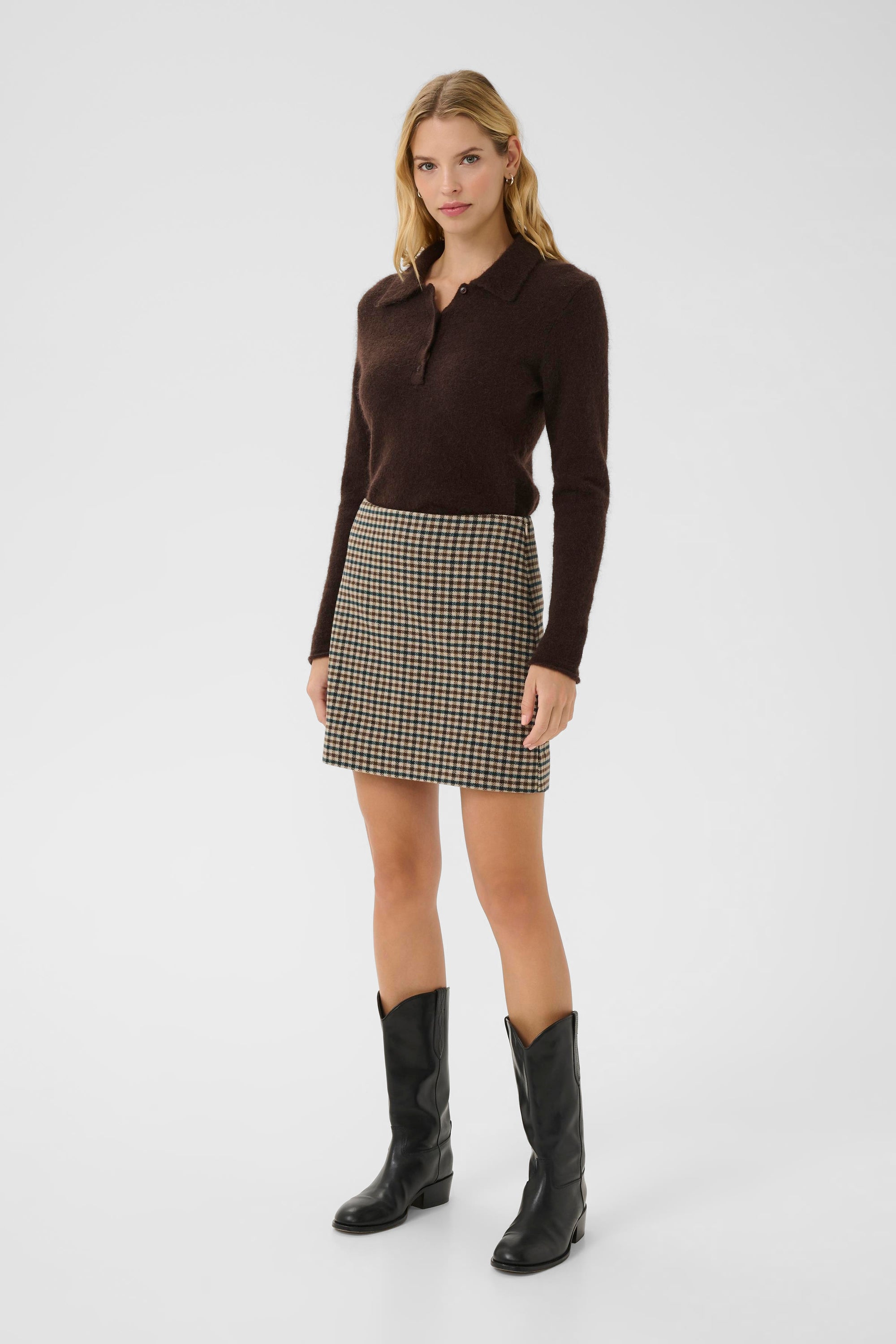 Part Two Julissa Skirt Brown Check