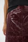 Part Two Sinja Leather Skirt Tawny Port