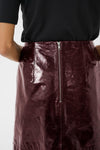 Part Two Sinja Leather Skirt Tawny Port