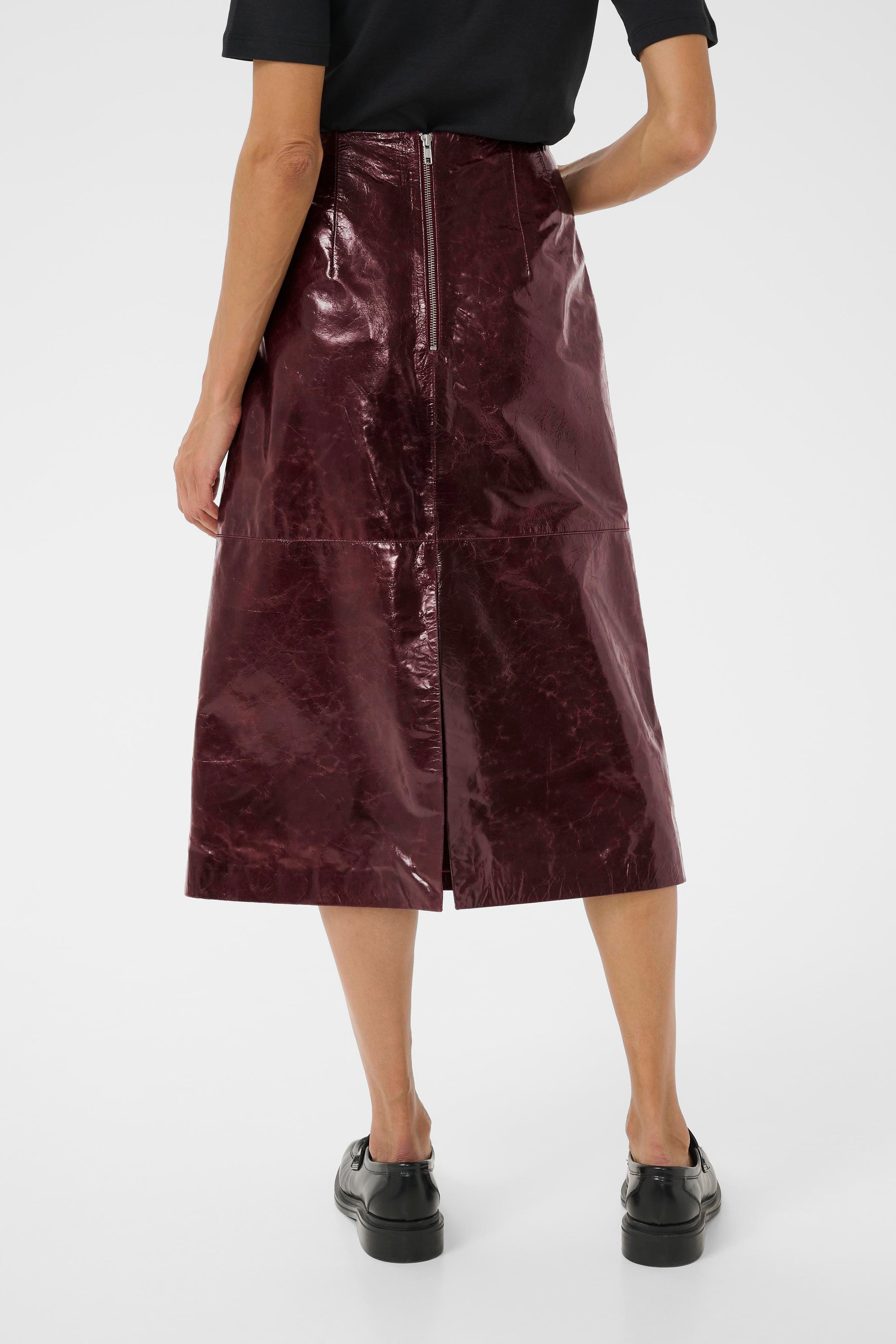 Part Two Sinja Leather Skirt Tawny Port