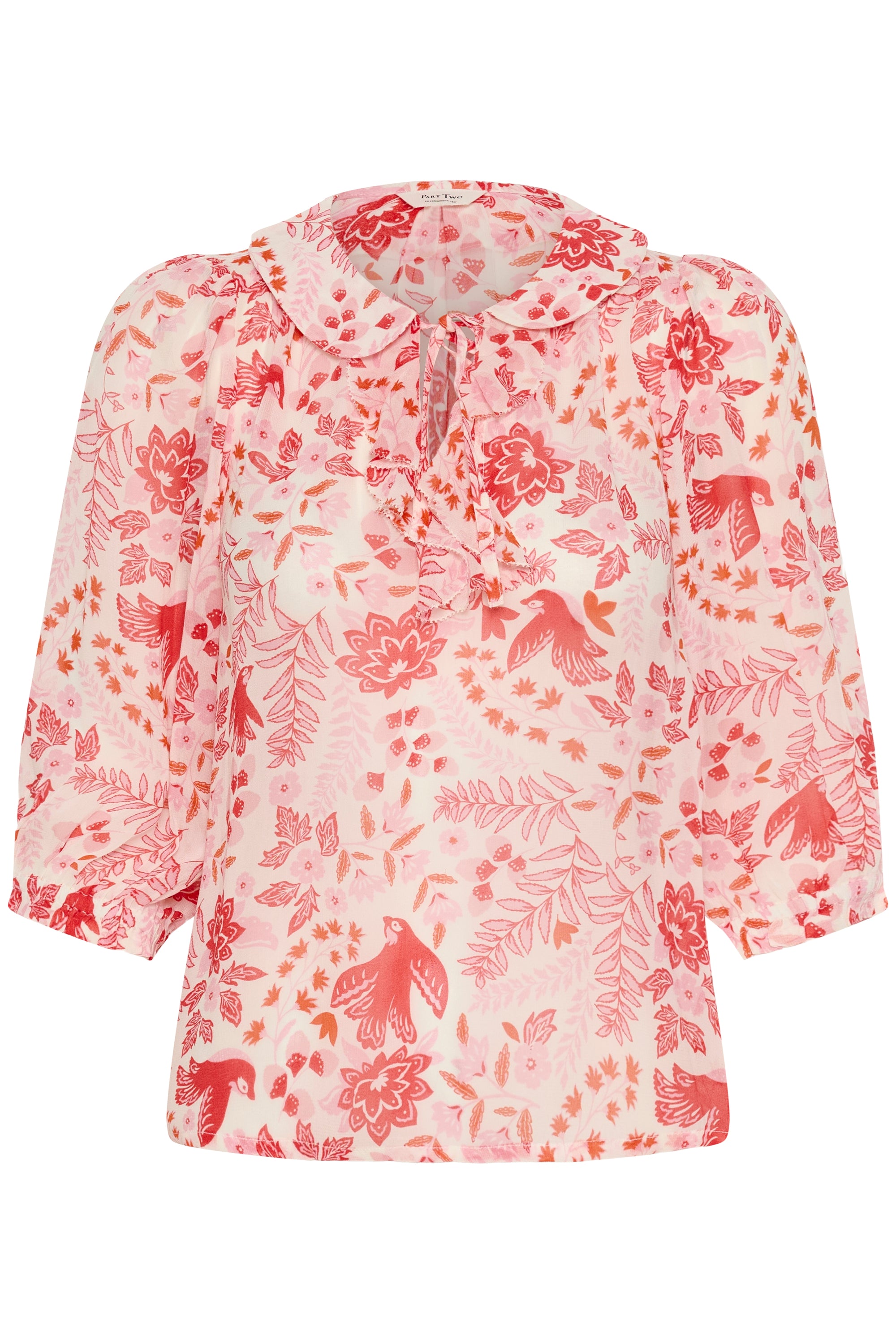 Alvia Blouse Poppy Red Bird Print