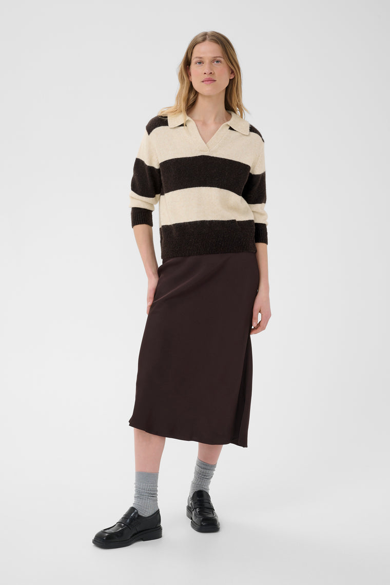 Charlott Pullover Mole Brown Stripe 