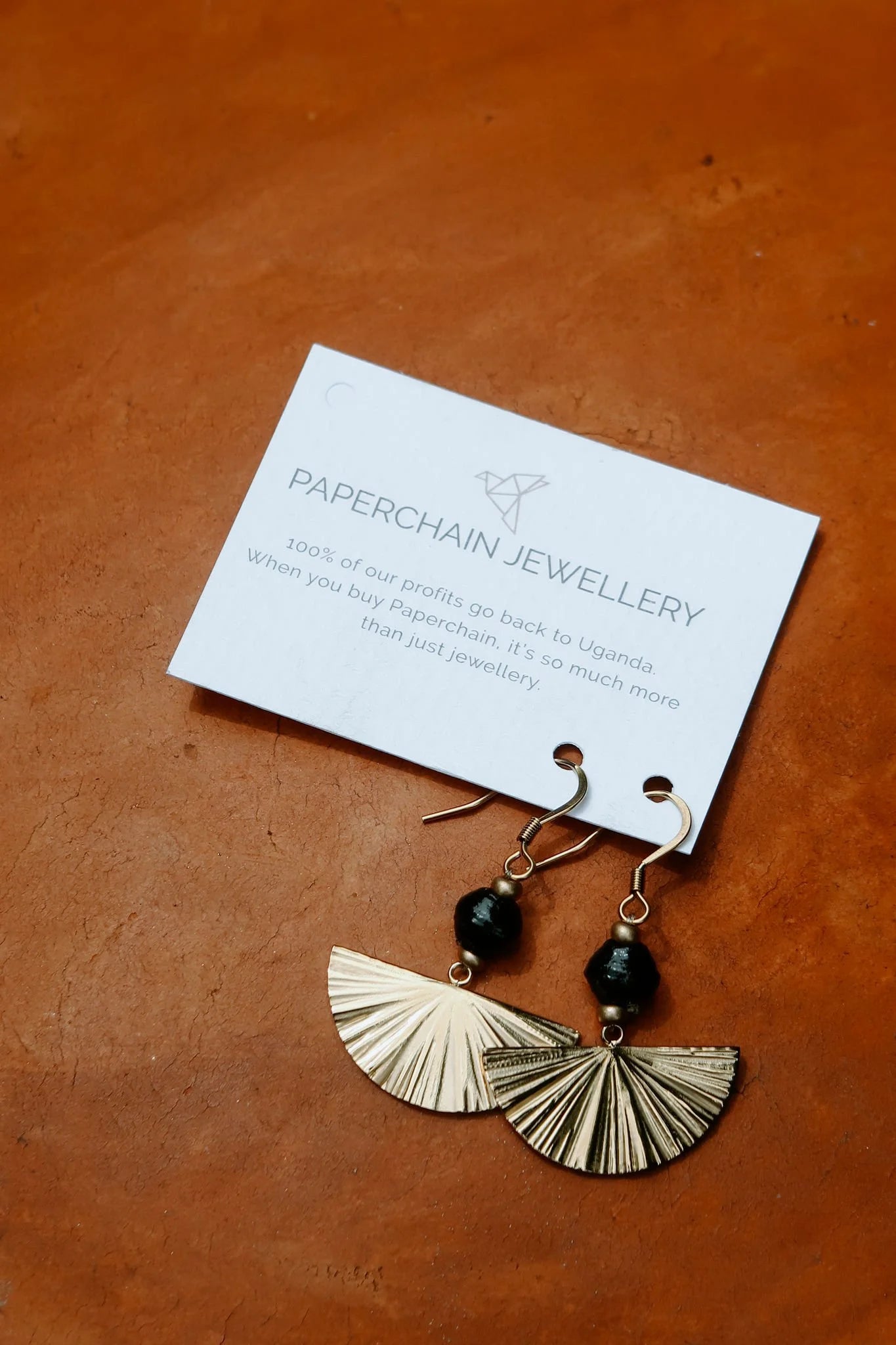 Fan Hook Earrings Mocha/Black