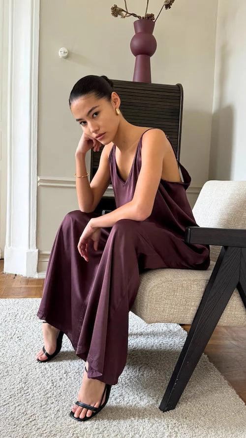 Charli Natalie Satin Jumpsuit