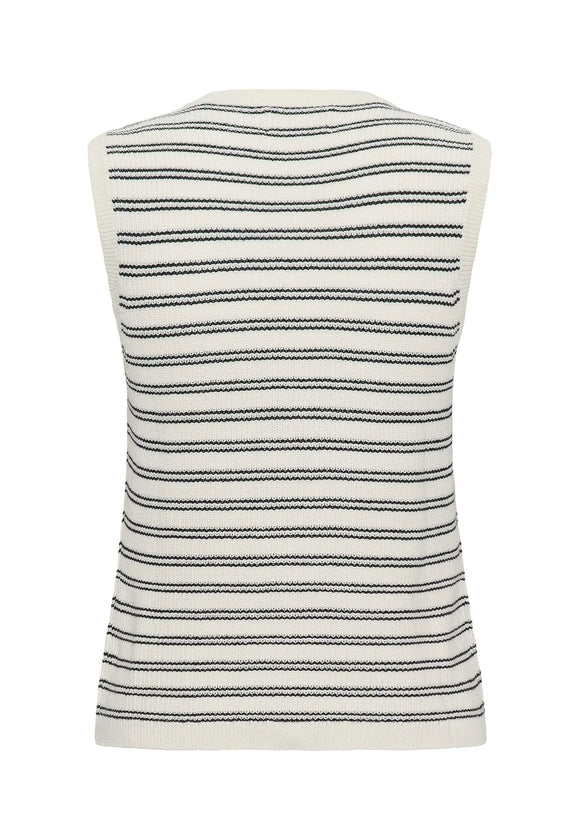 Gemma Knit Wasitcoat Navy Stripe