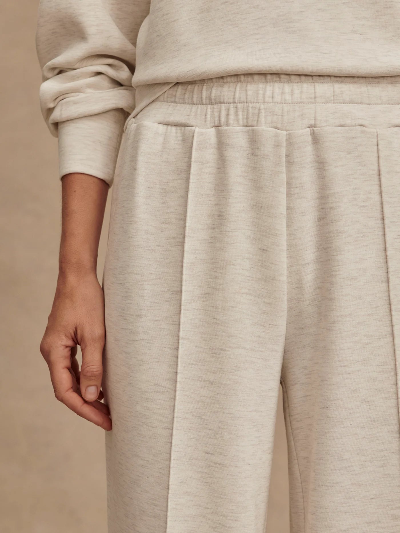 The Wide Leg Trousers Ivory Marl