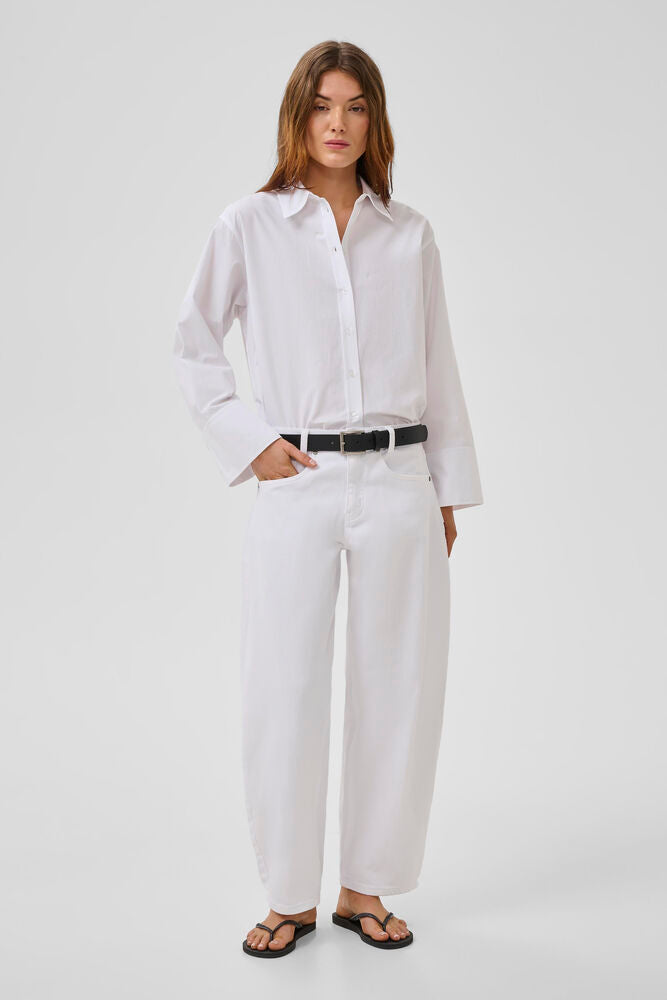 MEW Hottie High Barrel White Jeans