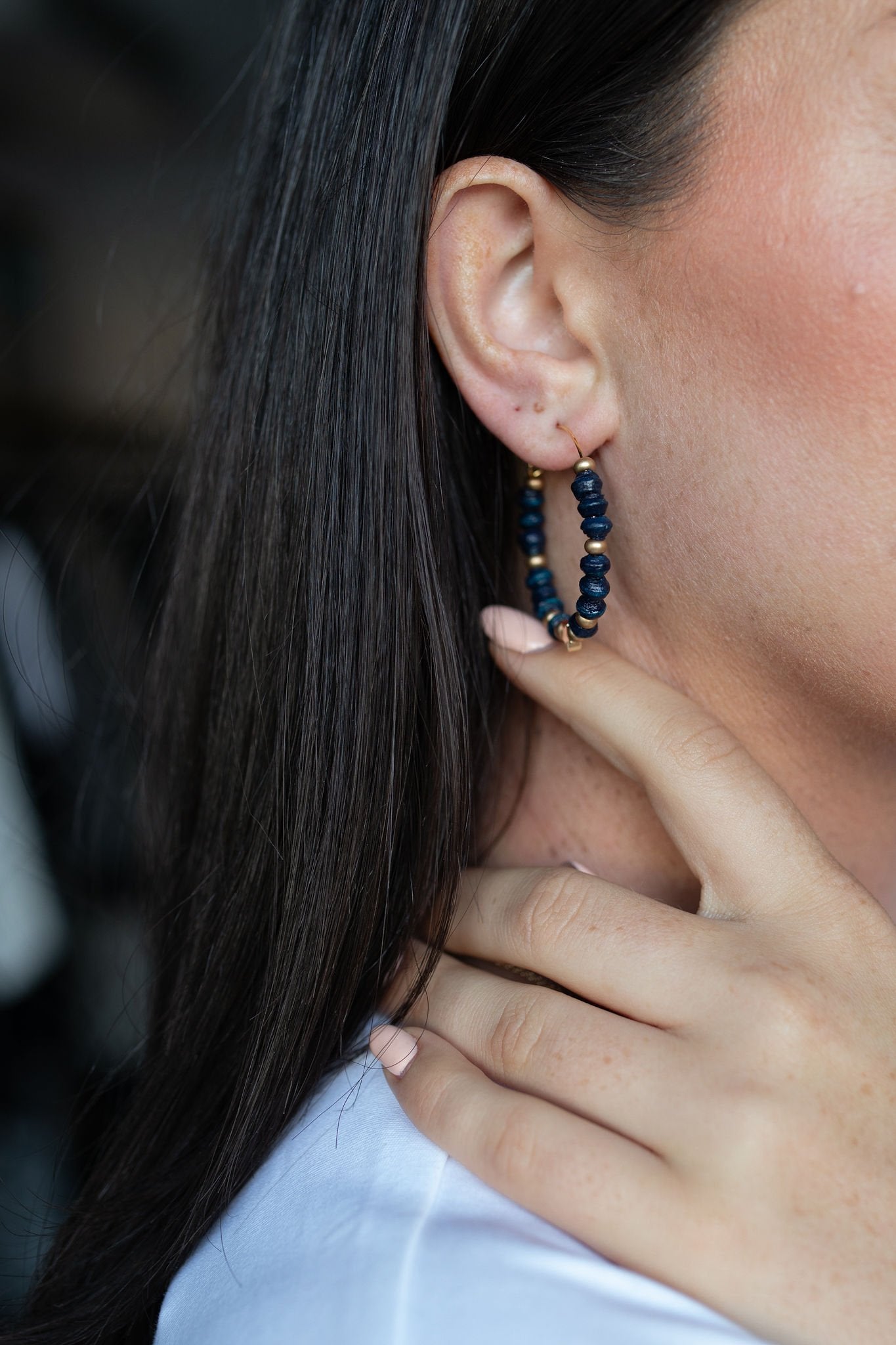 Paperchain Ochaya Bead Hoop Earrings (Other Colours)