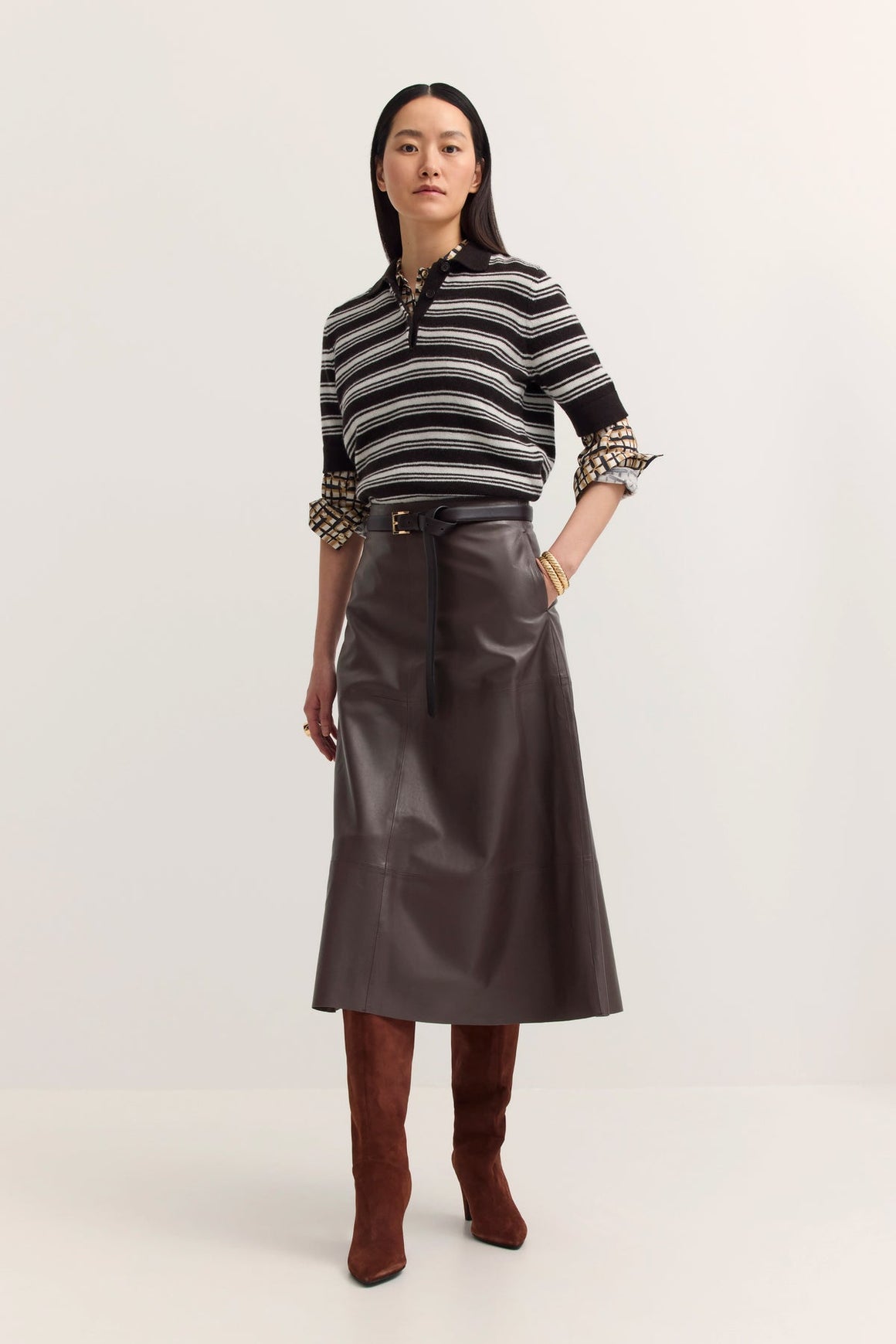 Bugatti Leather Skirt W1488