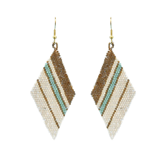 Triangle Fine Beaded Ombre Earrings