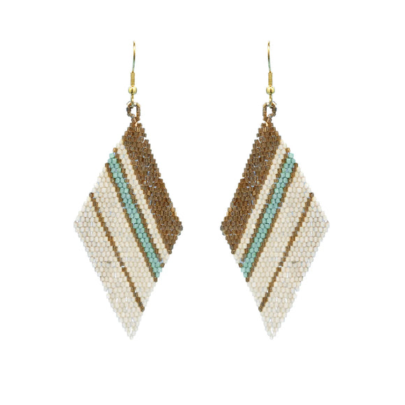 Triangle Fine Beaded Ombre Earrings