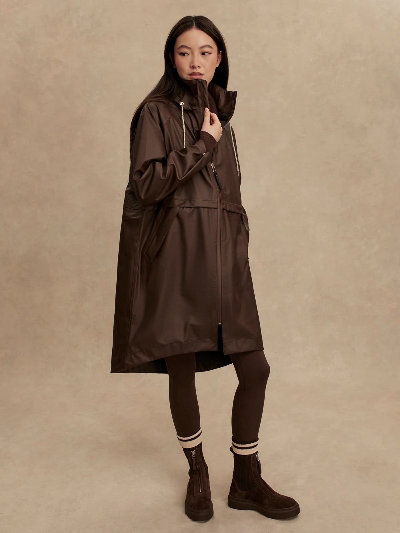 Kirsten Raincoat Dark Truffle