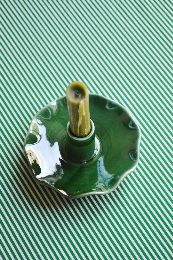 Traditional Candle Holder Green Little