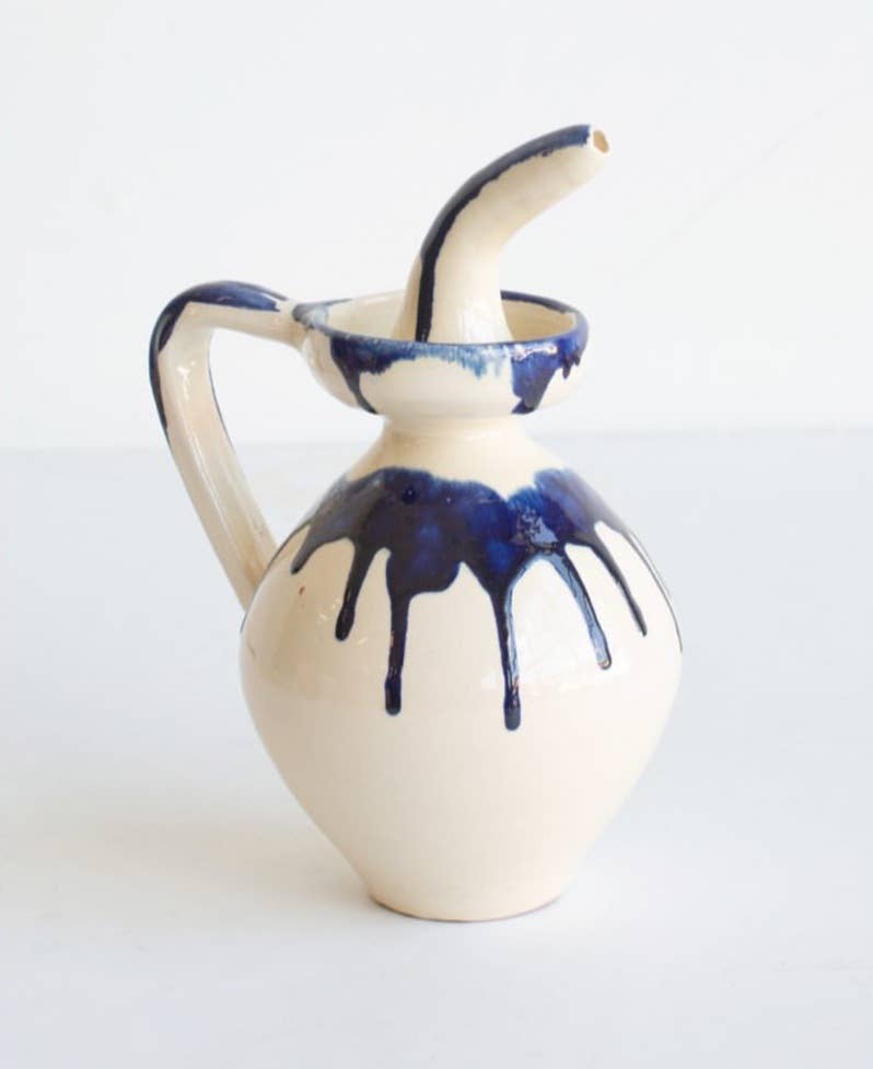 Traditional oil cruet.: Blue