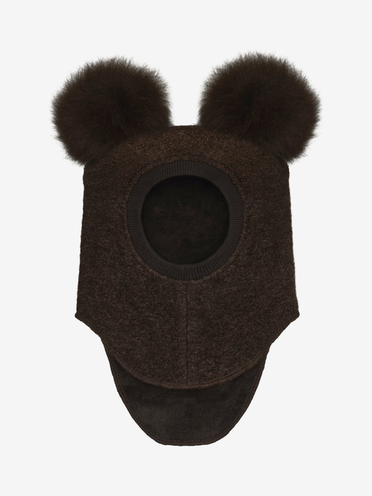 Balaclava Woo With l Alpaca Pompoms