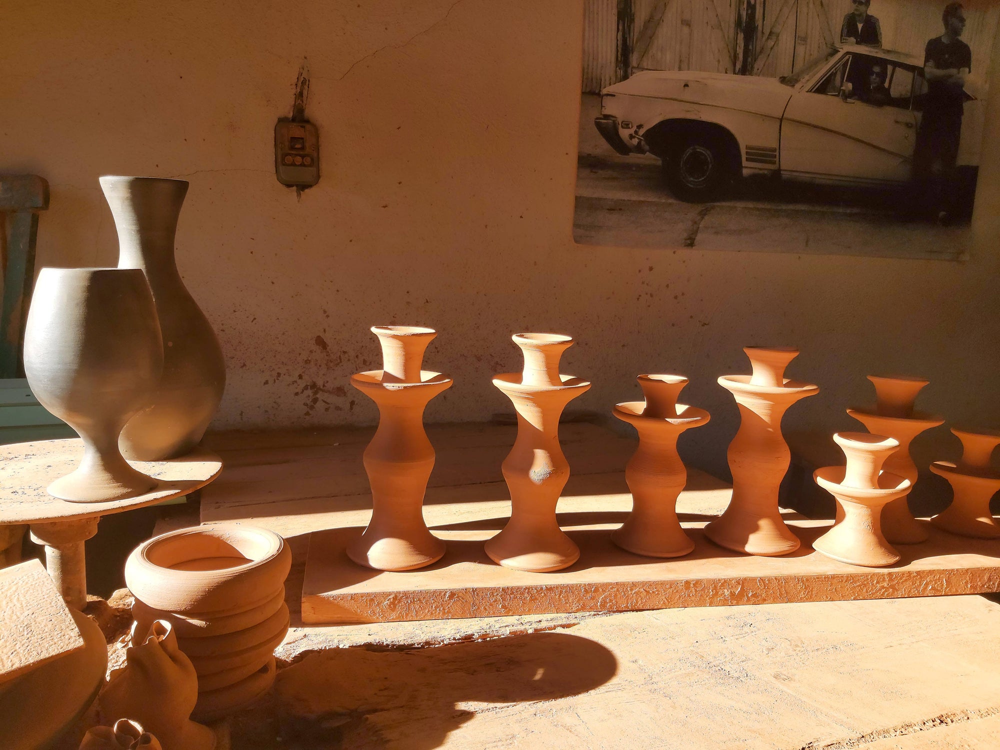 Large Candle Holder Green