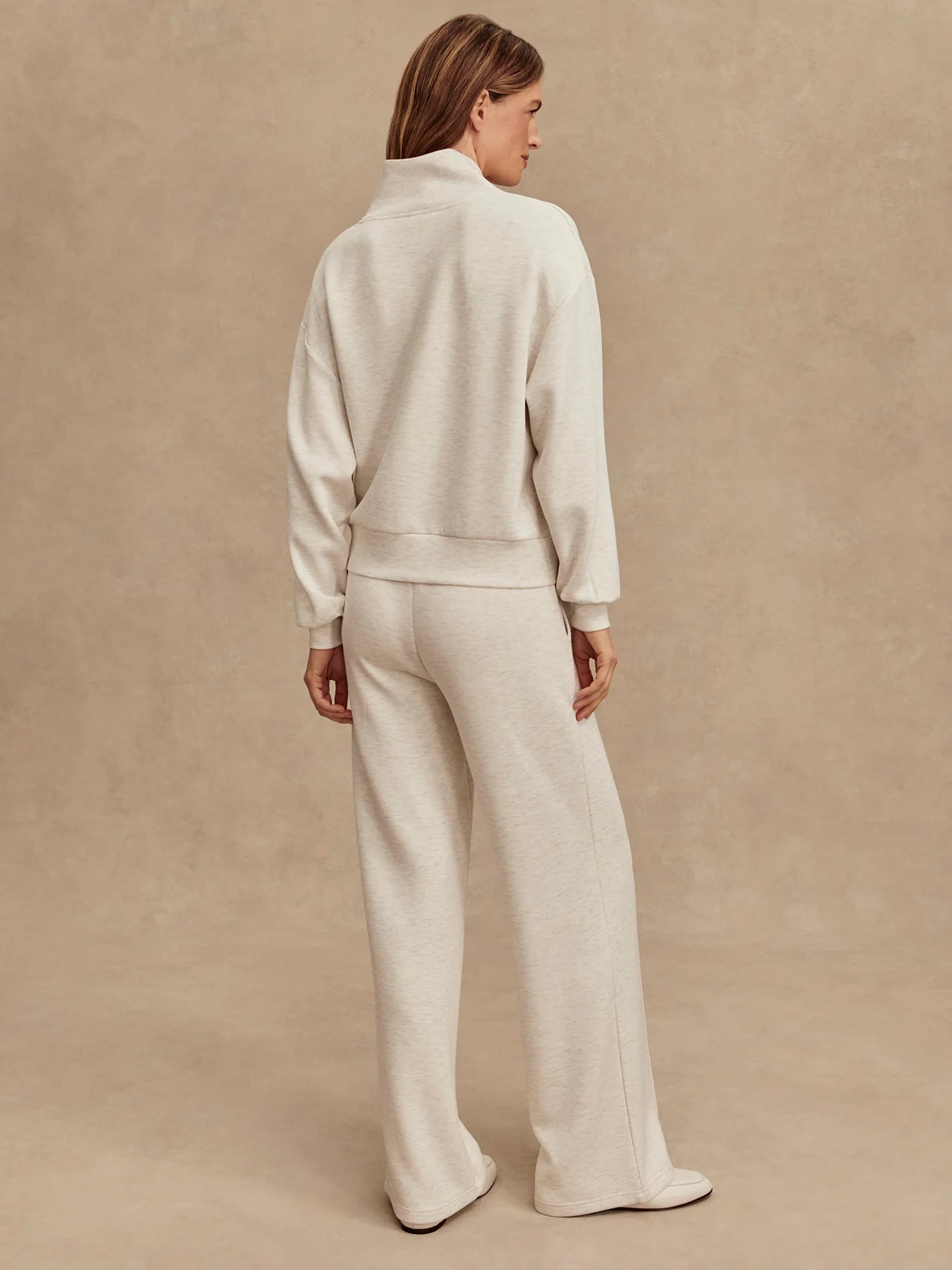 The Wide Leg Trousers Ivory Marl