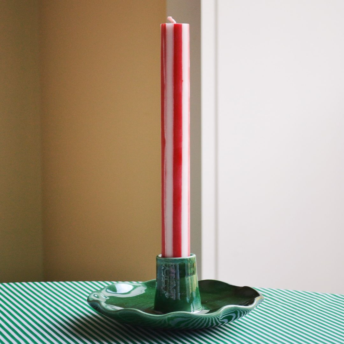 Traditional Candle Holder Green Little