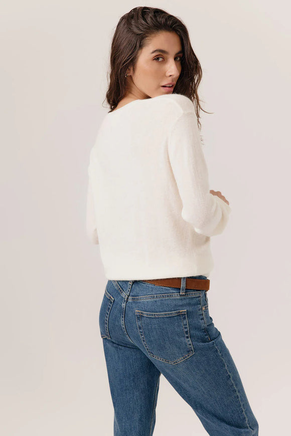 Eden V-Sweater White