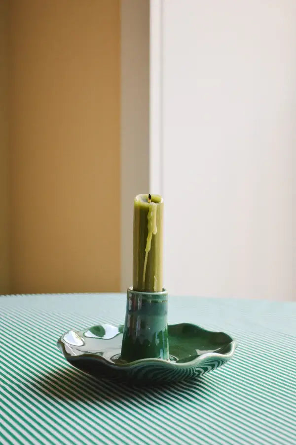 Traditional Candle Holder Green Little