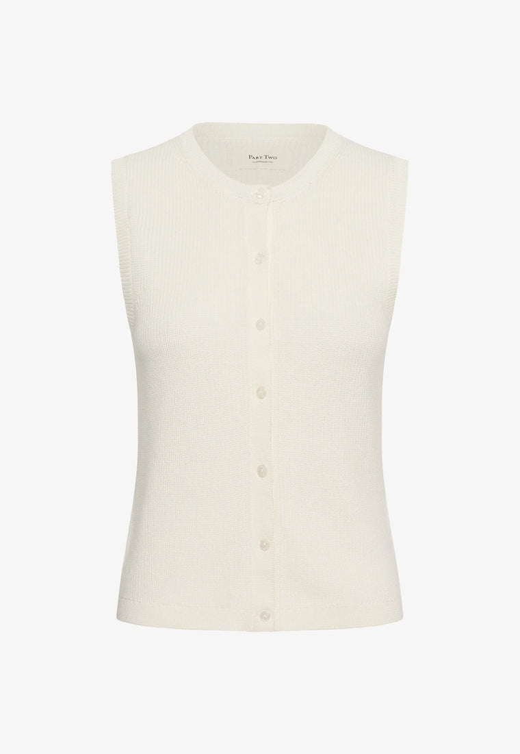 Gemma Knit Waistcoat Whisper White
