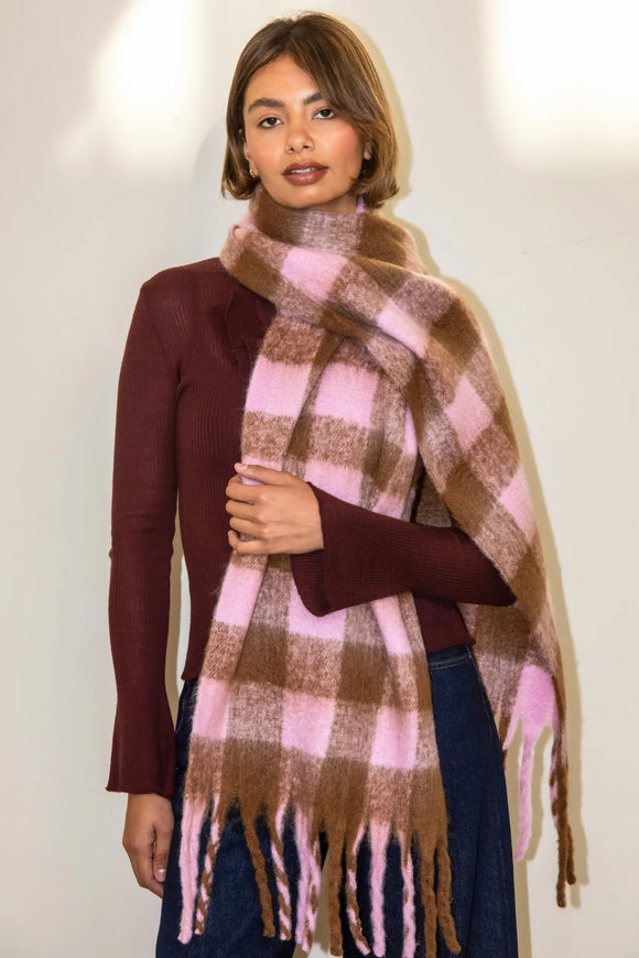 Lennie Scarf Pink/Brown