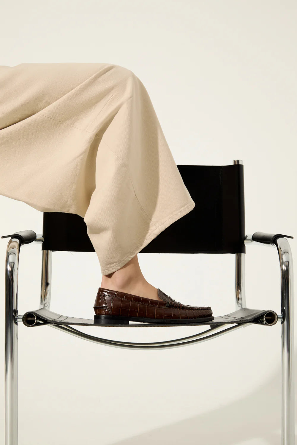 Zoe Croc Chocolate Loafers