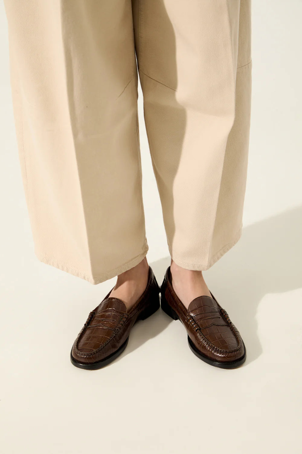 Zoe Croc Chocolate Loafers