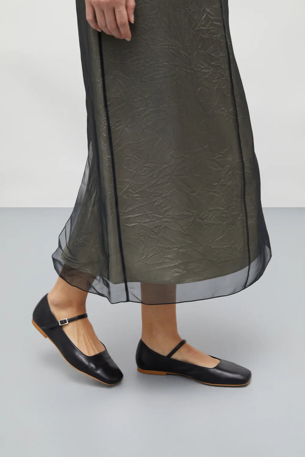 Augusta Mary Janes Black Leather