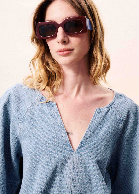 Citrine Denim Blouse