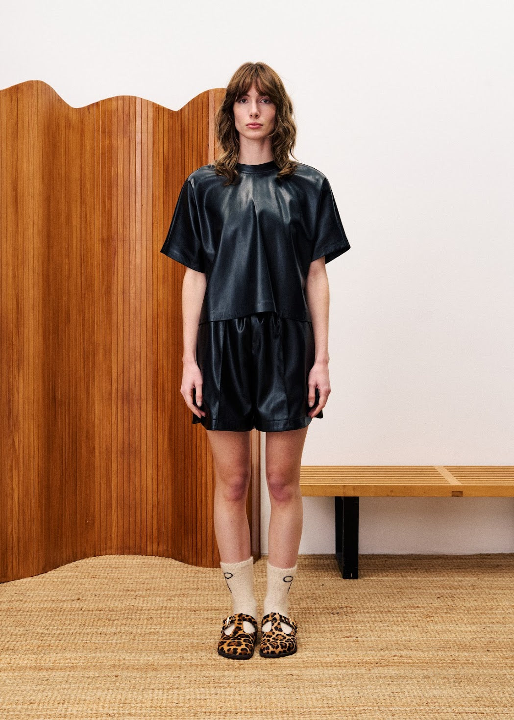 FRNCH Black Leather T-shirt