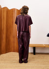 FRNCH Michaux Bordeaux Leather Trousers