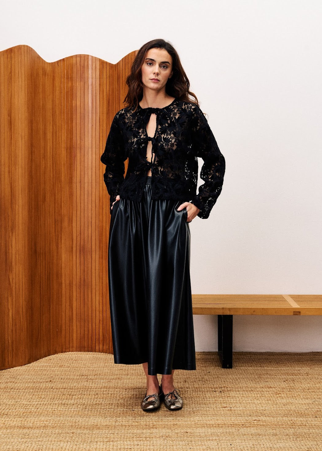 FRNCH Bourdin Leather Skirt