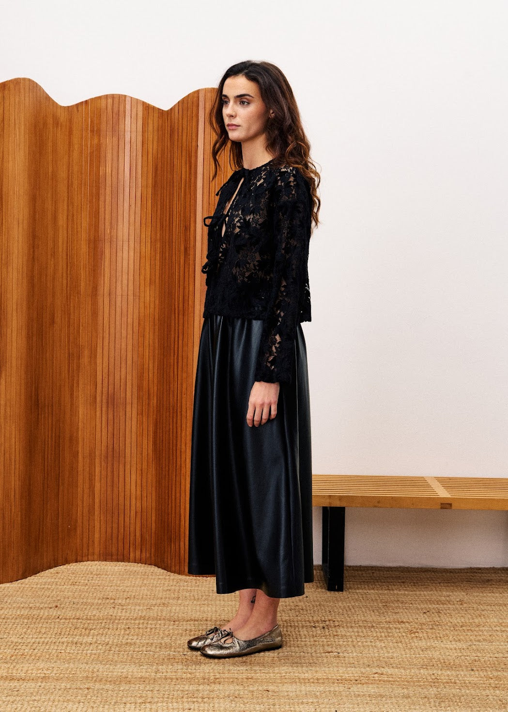 FRNCH Bourdin Leather Skirt