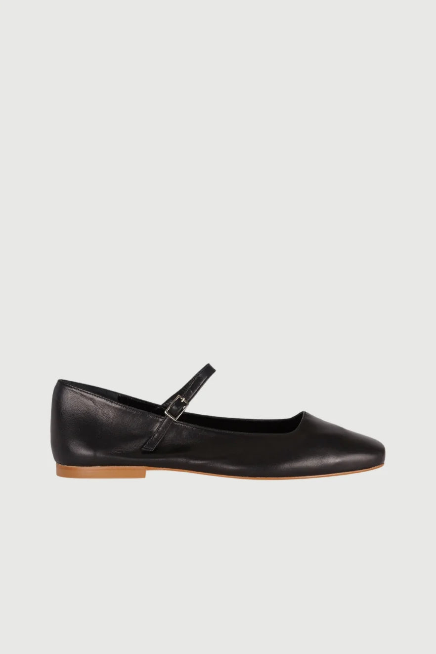 Augusta Mary Janes Black Leather