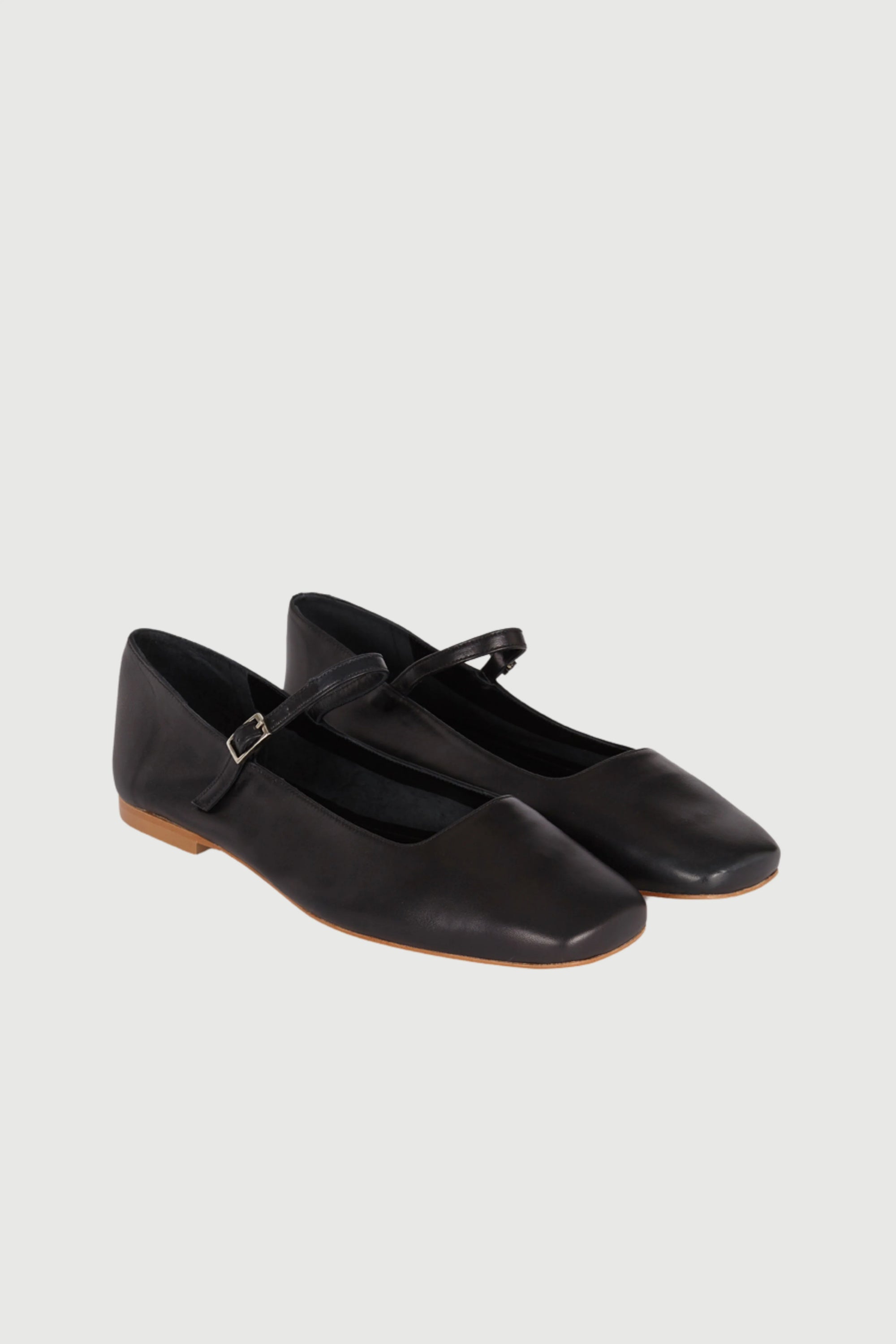 Augusta Mary Janes Black Leather