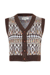 Lollys Laundry Francesca Vest Dark Mokka